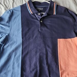 Club Room Blue Color Block Polo Shirt